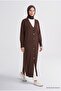 Button Detailed Basic Cardigan Bitter Brown - 2