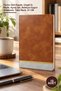 10 Pieces Leather Lined Notebook – Thermo Leather Cover, Lined Inner Pages, Bookmark String, Printing-Ready Notebook, Tan Color, 21 cm