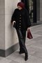 V-Neck Hair Braid Detailed Knitwear Cardigan Tsd260296 Black - 4