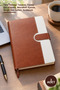 3 Promotional Leather Notebooks – Tan Vintage Design, Thermo Leather Cover, Magnetic Agenda, Lined Notepad, Notebook