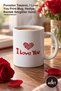 2 Pieces I Love You Printed Mug – Porcelain Design, I Love You Print Mug, Gift Mug for Valentine's Day