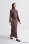Basic Knitwear Dress Light Brown - 2