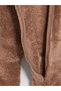 Vizyon New Season Brown Hooded Baby Boy Plush Jumpsuit - 4