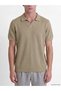 Peak New Season Beige Polo Collar Men's Knitwear T-Shirt - 3