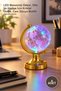 4 Pieces Mini Lighted Glass Crystal Globe – Led Desktop Decor, Crystal Globe for Office and Gift, Glass Globe with Earth Motif