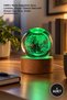 1 Piece Illuminated Glass Earth Globe – Color-Changing Night Light with Usb, Decorative Crystal Glass Globe with Wooden Base, Globe