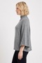 Women's Gray Stand Collar Bat Sleeve Oversize Knitwear Sweater - 5