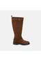 Women's Tan Belt Detailed Suede Leather Boots - 2