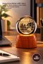 10 Pieces Rotating Glass Globe – Galaxy Earth Model USB Desk Lamp Night Light Glass Globe Wooden Look Stand