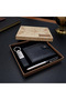 5-Piece Keychain Wallet and Roller Pen Set – Black Faux Leather Wallet, Leather Keychain, Silver Roller Pen, Gift Boxed, Wallet Keychain Pen Set - 2