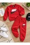 Red Children's Tracksuit Set |   Stylish & Comfortable Three Thread Non-Threaded |   Lace-Up Cuff with Pockets |   Daily Sports
