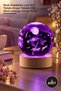 3 Lighted Glass Globes – Color-Changing Love Rose Themed USB Night Light with Wooden Base Galaxy Decor