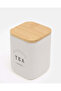 White Tea Canister With Bamboo Cover - 5