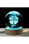 1 Piece Clover Design Illuminated Glass Globe and Crystal Keychain – Color Changing Table Lamp with Usb, Led Keychain, Gift Set - 3