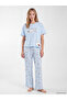 Vizyon New Season Blue Crew Neck Printed Women's Pajama Set - 2