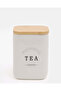 White Tea Canister With Bamboo Cover - 3