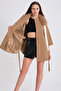 Cashmere Cape Coat with Camel Fox Fur Accessories - 5