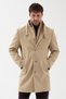 Barcia Men's Dark Beige Cashmere Thick Coat with Ribbed Collar Standard Fit - 4