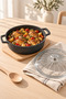 Bella Flat Pot 26 cm Granite Glass Lid Cast Iron Induction Base - 2