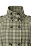 4975 Women's Plaid Patterned Belted Short Trench Coat Khaki - 2