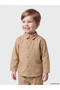 Özmarka New Season Beige Long Sleeve Gabardine Baby Boy Shirt