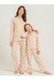 Light Beige Mother Daughter Shirt Pajamas Set, 100% Cotton, Adult and Kids Pajamas Prices Are Per Piece