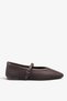 Women's Pointed Toe Strappy Ballerinas Calinas Brown