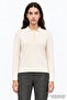 Handcrafted Polo Collar Long Sleeve Regular Knitwear Blouse - 3