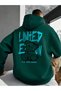 Unisex Neftyeşili Limited Teddy Bear Back Printed Hooded Sweatshirt Printed Premium Oversize T-Shirt