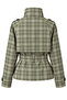 4975 Women's Plaid Patterned Belted Short Trench Coat Khaki - 3