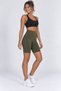 Women's High Waist Gathering Diving Fabric Shorts Leggings - 4