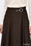 High Waist Wrap Zipper Flared Regular Skirt - 4