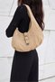Suede Hobo Buckle Metal Staple Detailed Belted Wide Model Women's Bag Beige - 4