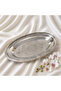 35 cm Oval Metal Presentation Plate Silver - 2