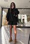 Black Crew Neck Knitted Skirt Set - 2Y609050