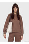 Özmarka New Season Brown Soft Touch Oversize Women's Sweatshirt
