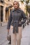 Belted Half Turtleneck Knitwear Cardigan Gray Hnt2808 - 3