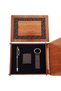 10-Piece Wooden Boxed Black Pen Keychain and Matte Lighter Set – Wooden Leather Case, Touch Pen, Metal Keychain, Black Lighter, Pen Keychain Lighter - 2