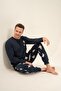 Father Son Navy Blue Pajama Set, 100% Cotton, Adult and Children's Pajamas Have Separate Prices - 5