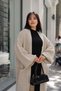 Women's Balloon Sleeve Long Knitwear Cardigan, Oversized Drop Shoulder Thessaloniki Knit with Pockets, Loose Comfortable Fit - 5