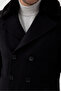 Pagano Men's Black Slim Fit Cashmere Coat - 2