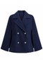 Double-Breasted Collar Women's Cashmere Poncho Coat - 2