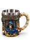 3D Embossed Stainless Steel Mug with Azrail Figure 12X9 cm Decorative Design - 2