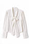 White Scarf Collar Shirt - 3