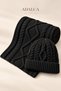 Unisex Knitted Scarf and Beanie Set 170X20 cm