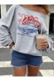 Women's Gray Victory Printed Boat Neck Sweatshirt - 3