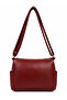 Women's Faux Leather Multi-Compartment Zippered Daily Use Crossbody Bag Claret Red - 4