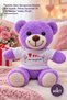 3 Plush Teddy Bears – Purple Teddy Bear with I Love You Printed on T-Shirt, Plush Toy 25 cm Gift Teddy Plush