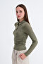 Polo Collar Gathered Blouse B06045 - 5