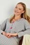 Floral Patterned V Neck Pajama Set
